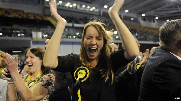 Jubilant SNP supporter