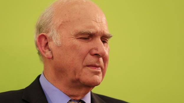 Vince Cable at the election count where he lost his seat