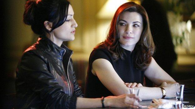 Archie Panjabi and Julianna Margulies in The Good Wife