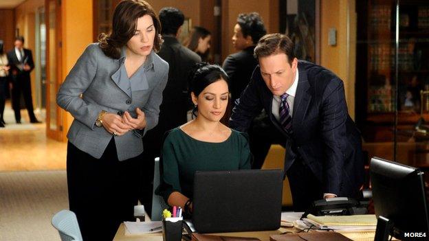 Julianna Margulies, Archie Panjabi and Josh Charles in The Good Wife