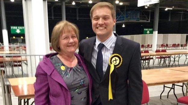 Stuart Donaldson with his mother