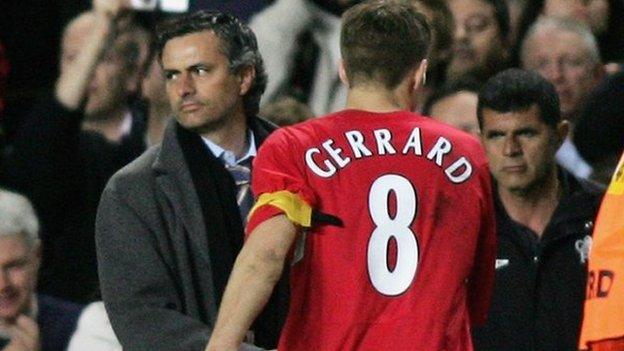 Jose Mourinho and Steven Gerrard