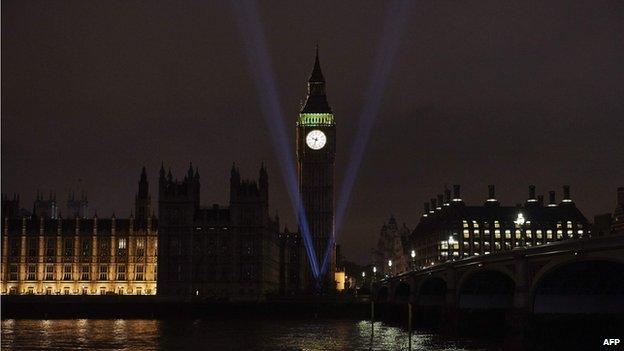 Lights over Houses of Parliament