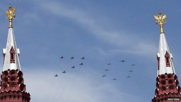 Fly-by at Moscow parade, 9 May