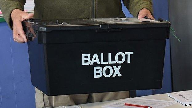 Man holding ballot box