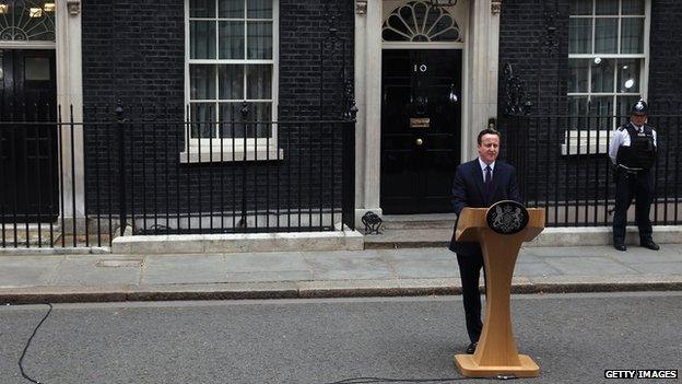 David Cameron outside Downing Street