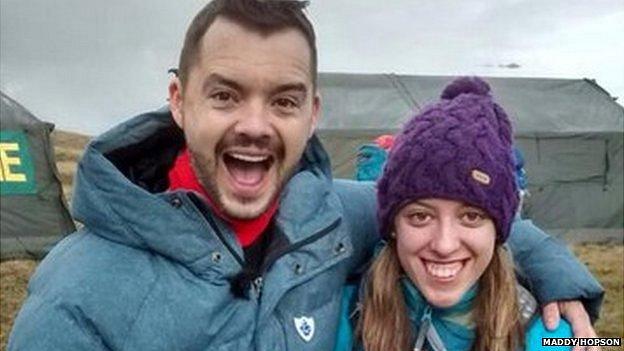 Barney Harwood and competitor Maddy Hopson