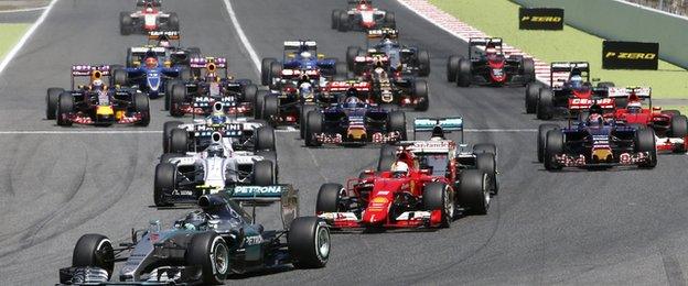 Nico Rosberg leads the chasing pack