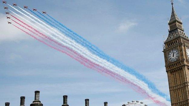 Red Arrow fly-past