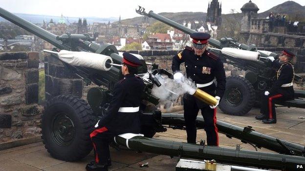 Scottish Gunners from the 105th Regiment Royal Artillery