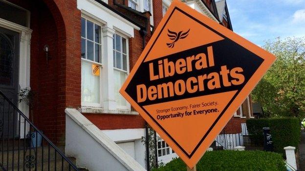 Lib Dem campaign sign