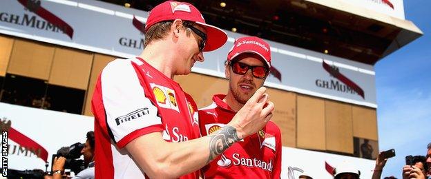 Kimi Raikkonen and Sebastian Vettel