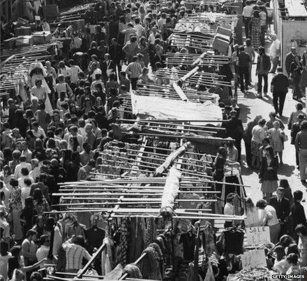 Petticoat Lane Market in 1974