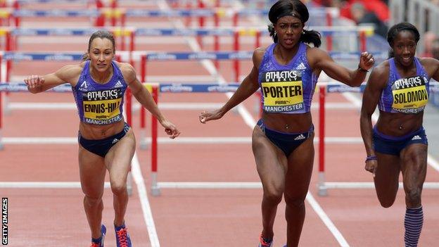 Jessica Ennis-Hill in action in Manchester