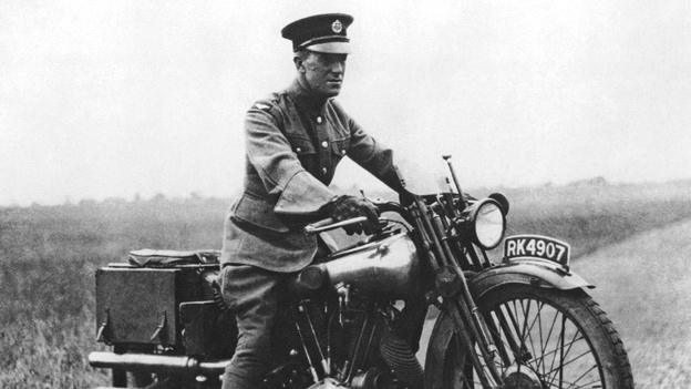 TE lawrence on a motorbike