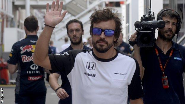 Fernando Alonso after his retirement from the Spanish Grand Prix