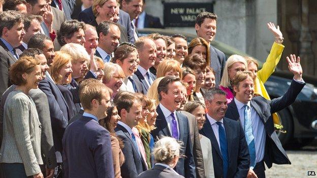 David Cameron with new Conservative MPs, 11 May