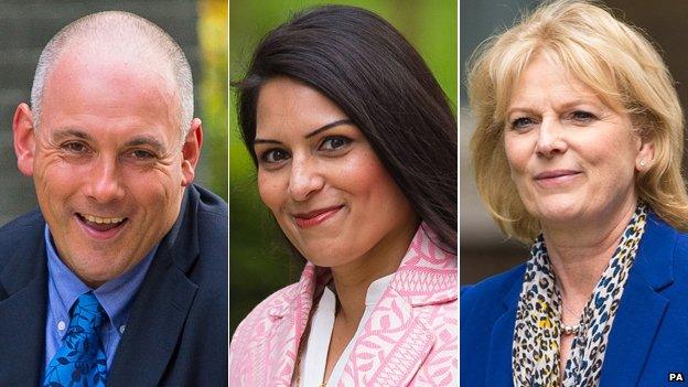 Robert Halfon, Priti Patel, Anna Soubry