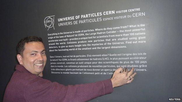 Avijit Roy in a family photograph taken at CERN, Switzerland in 2012 and released on 8 May 2015