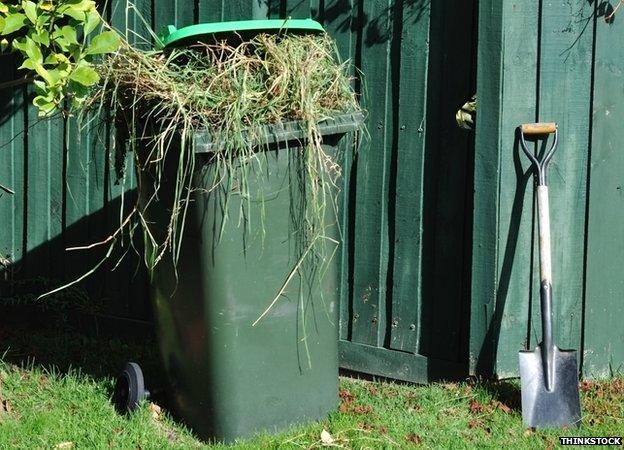 Green garden bin