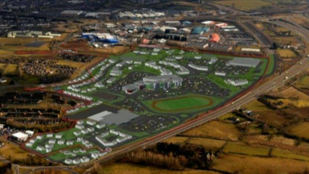 An impression of the proposed new urban village on the edge of Ballymena