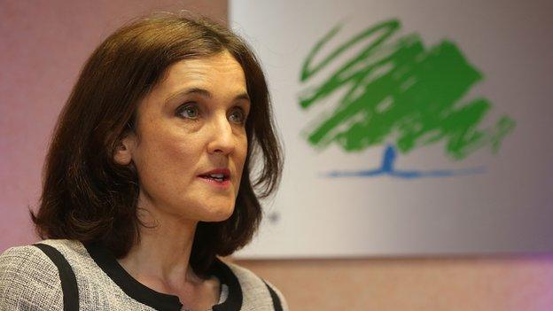 Northern Ireland Secretary of State Theresa Villiers pictured at the Northern Ireland Conservatives" manifesto launch in Belfast in April