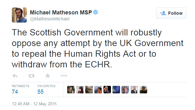 Michael Matheson's Tweet