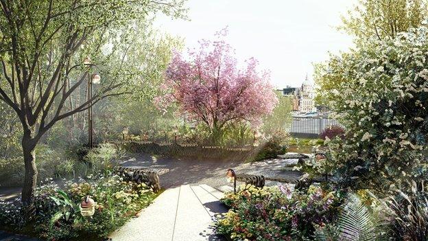 An image of finished garden bridge