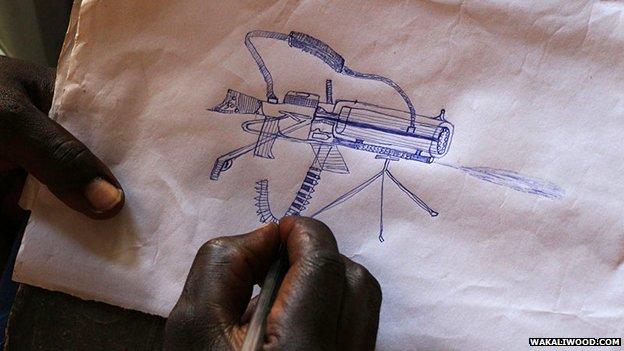 Drawing of a gun