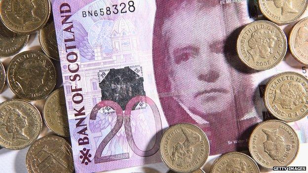 Scottish bank notes and coins