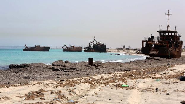 A beach at Zuwara, Libya