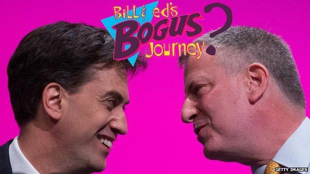 Ed Miliband and Bill De Blasio, face to face.