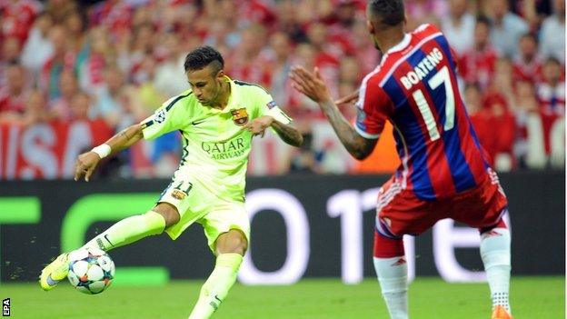 Barcelona's Neymar has scored six in his last four Champions League games