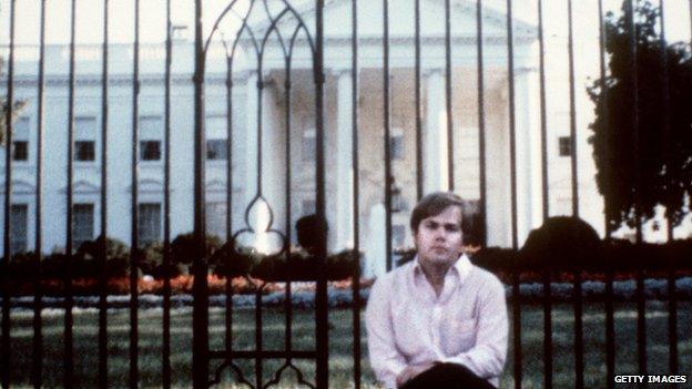 John Hinckley Jr in front of the White House