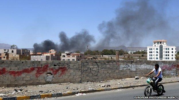 A Houthi-controlled army camp