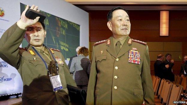 File photo of senior North Korean military officer Hyon Yong Chol attending the 4th MCIS in Moscow