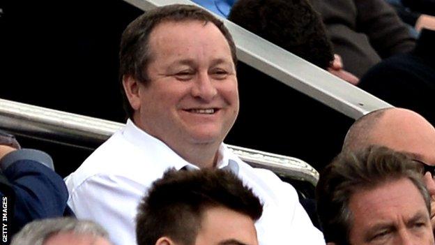 Mike Ashley in the stand at Newcastle