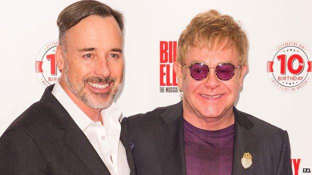 David Furnish and Elton John