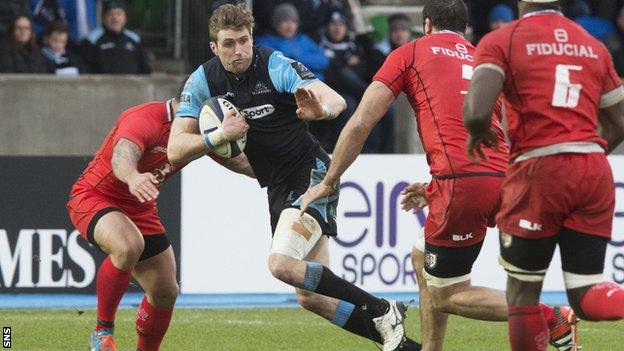 Richie Vernon in action for Glasgow Warriors against Toulouse