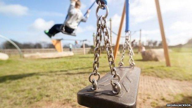 child on swing