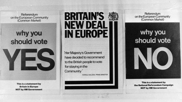 Yes and No pamphlets in 1975 EU referendum