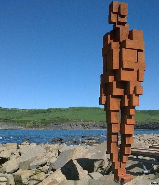 Gormley sculpture at Clavell Tower