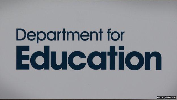 Department for Education sign