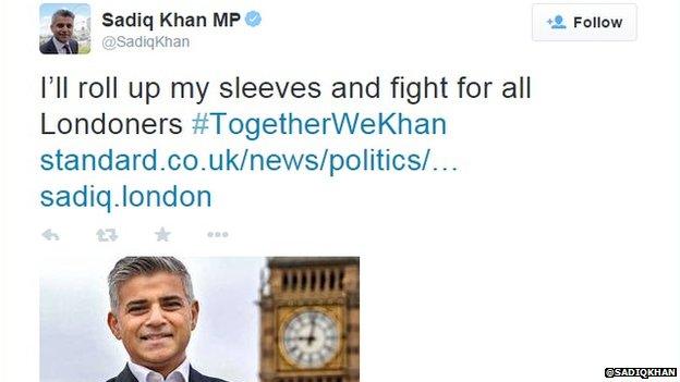 Tweet from Sadiq Khan