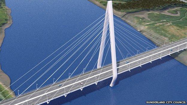 Artist's impression of new River Wear crossing