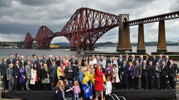 Nicola Sturgeon with new SNP MPs