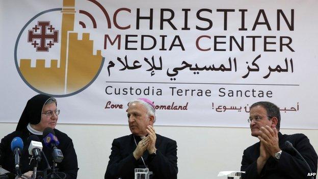 Roman Catholics in Jerusalem discuss the forthcoming canonisation of two modern-day Palestinian saints (6 May 2015)