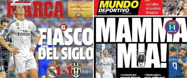 Marca and Mundo Deportivo front page