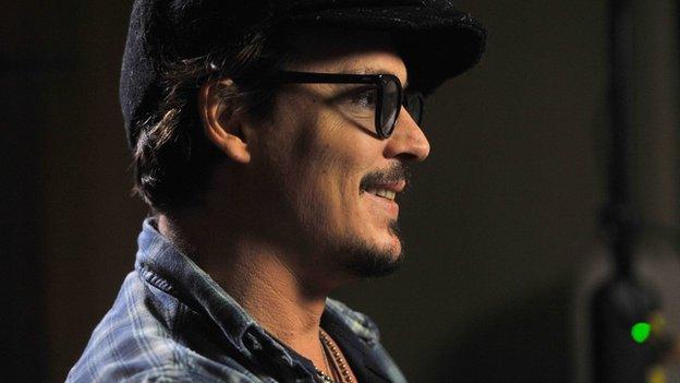 Actor Johnny Depp during the filming of a pre-recorded interview for the BBC's current affairs programme the Andrew Marr Show