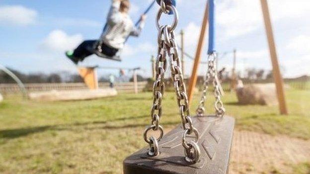 child on swing